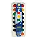 Prang Semi-Moist Washable Watercolor Paint with Brush, Assorted Colors, 16 Colors/Set (16016)