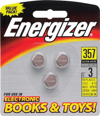 Energizer® 1.5 Volt Silver Oxide Books/Toys Battery, 3/Pk
