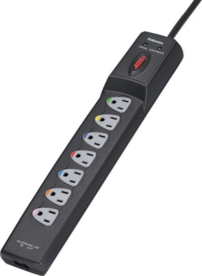 Fellowes 7 Outlet Surge Protector, 12 Cord, 1600 Joules (99111)