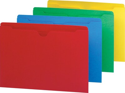 Smead 10% Recycled Reinforced File Jacket, Letter Size, Assorted, 100/Box (24900ASMT)