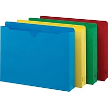 Smead 10% Recycled Reinforced File Jacket, 2 Expansion, Letter Size, Assorted, 50/Box (24920ASMT)
