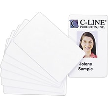 C-Line PVC Video Grade ID Badge Card, White, 3 3/8 x 2 1/8, 100/Pk
