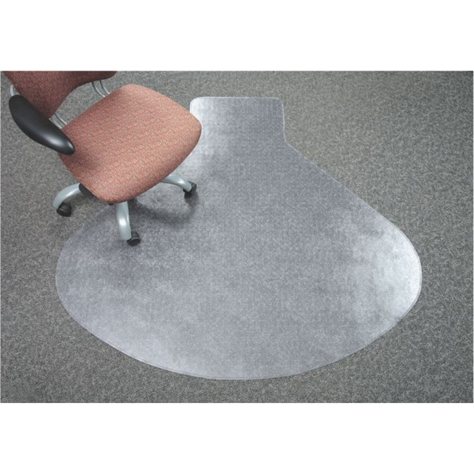 Deflect-O SuperMat Carpet Chair Mat with Lip, 60 x 66, Medium-Pile, Clear (CM14003K)