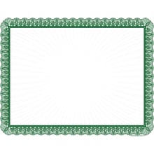 Masterpiece Studios Certificates, 8.5 x 11, Green and White, 100/Pack (961036S)