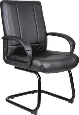 Boss Caressoft Leather Guest Chair, Black (B7909)