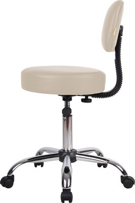 Boss® Caressoft™ Faux Leather Doctor's Stool with Back, Beige