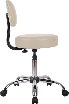 Boss® Caressoft™ Faux Leather Doctor's Stool with Back, Beige
