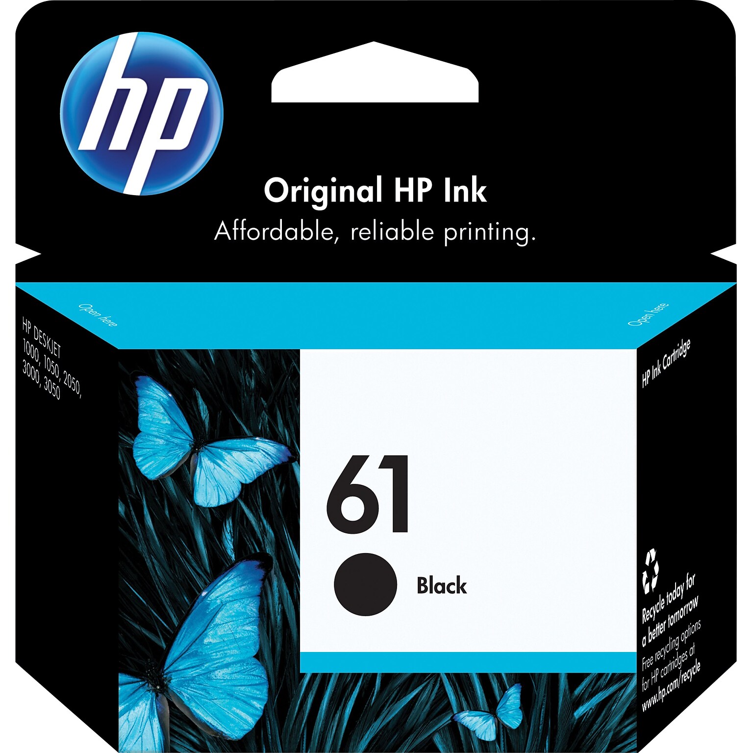 HP 61 Black Standard Yield Ink Cartridge (CH561WN#140), print up to 170 pages