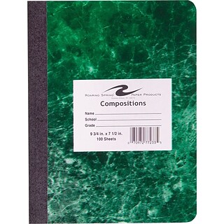 Roaring Spring Hard Cover Composition Book, Assorted Real Marble Colors, 9 3/4 x 7 1/2, Wide Ruled