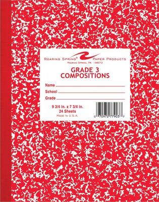 Roaring Spring® Composition Books, 7-1/2x9-3/4, Wide Ruling, 24 Sheets/Pad