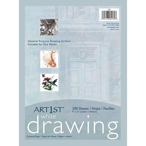 Art1st® White Economy Weight Drawing Paper, 9”x12”, 200 Sheets