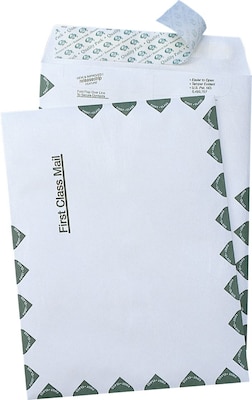 Quality Park Tyvek First Class Peel & Seal Catalog Envelope, 9 x 12, White, 100/Box (R1470)