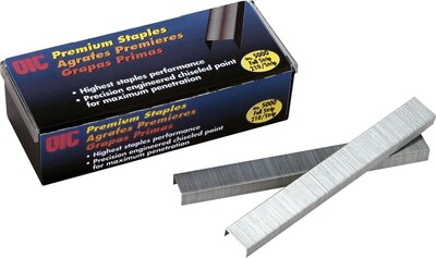 OIC® Premium Standard Staples, 1/4", 5,000/Box