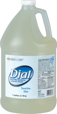 Dial Antimicrobial Liquid Hand Soap, Sensitive Skin, 1 Gal, 4/Ct