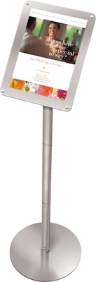 Staples® Premium Sign Holder, 8.5 x 11, Silver Steel (ZS93033G)