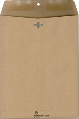 Sustainable Earth Clasp 100% Recycled Envelopes, 6" x 9", Natural Brown, 100/Box