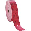 PM® Company Raffle Ticket Rolls, Double Ticket, Numbered, Red, 2000/Roll