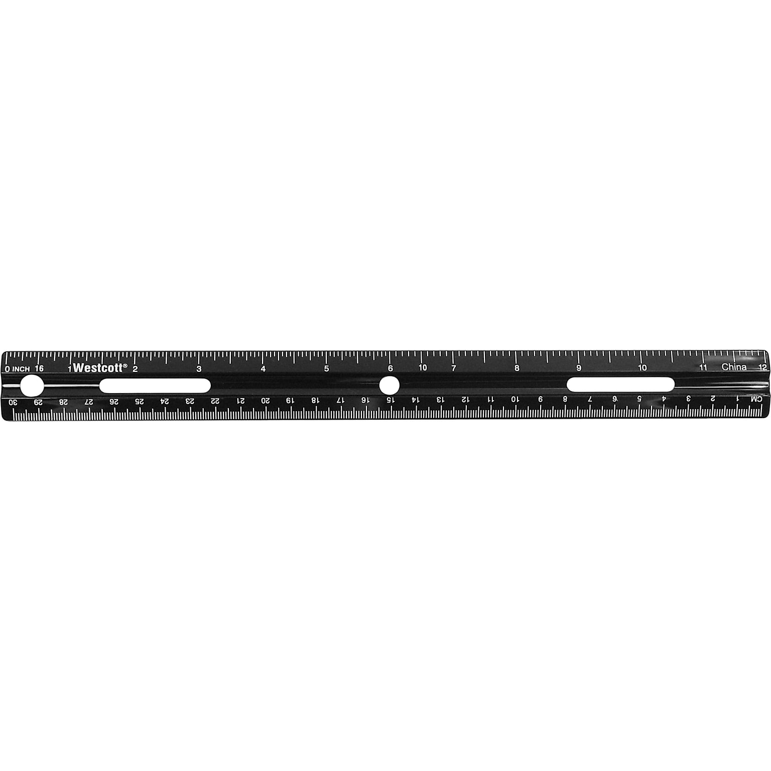 Westcott KleenEarth Recycled 12 Plastic Standard Ruler, Black (41015)
