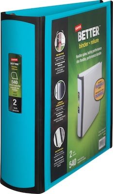 Staples® Better 2 3 Ring View Binder with D-Rings, Teal (13470-CC)