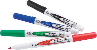 Quartet Dry Erase Markers, Fine Tip, Assorted, 4 Pack (659520Q)