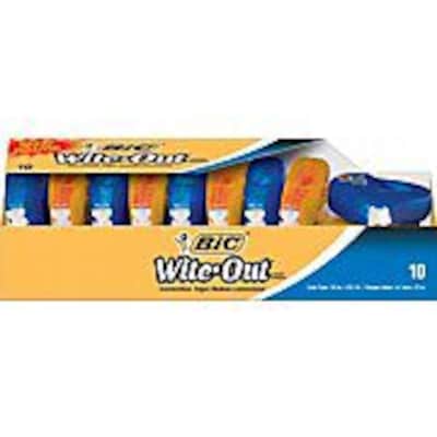BIC Wite-Out EZ Correct Correction Tape, White, 10/Pack (50790-CS)