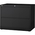 Quill Brand® Commercial 2 File Drawers Lateral File Cabinet, Locking, Black, Letter/Legal, 42.13W (20060D)