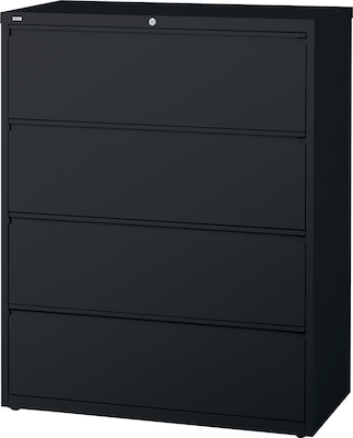 Quill Brand® Commercial 4 File Drawers Lateral File Cabinet, Locking, Black, Letter/Legal, 42W (20063D)