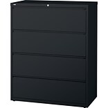 Quill Brand® Commercial 4 File Drawers Lateral File Cabinet, Locking, Black, Letter/Legal, 42W (200