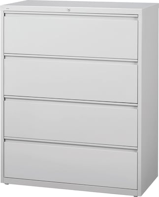 Quill Brand® 4-Drawer Lateral File Cabinet, Locking, Letter/Legal, Gray, 42W (20301D)