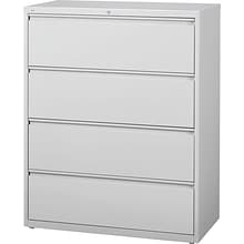 Quill Brand® 4-Drawer Lateral File Cabinet, Locking, Letter/Legal, Gray, 42W (20301D)