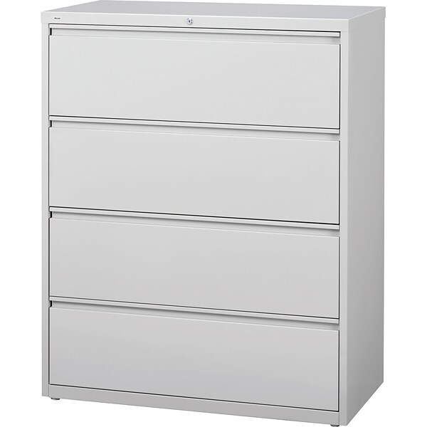 Quill Brand® 4-Drawer Lateral File Cabinet, Locking, Letter/Legal, Gray, 42W (20301D)