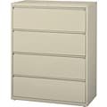 Quill Brand® Commercial 4 File Drawers Lateral File Cabinet, Locking, Putty/Beige, Letter/Legal, 42.