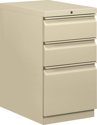 HON® Brigade Efficiencies™ Mobile Pedestal, Box/Box/File, Putty, 22-7/8D