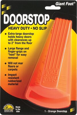 Master Giant Foot Rubber Doorstop, Orange, Each (00965)