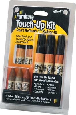 Master ReStor-It® Furniture Touch-Up Kit, Assorted Wood Grain Touch-Up Markers and Filler Sticks