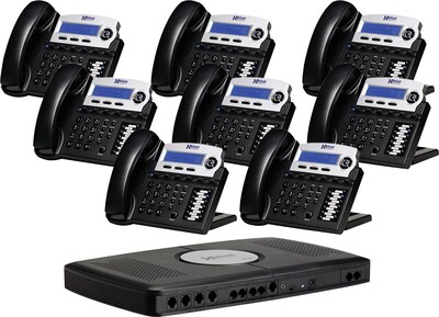 Xblue® X16 "Self-Install" Digital Telephone System Bundle, 8-Pack, Charcoal