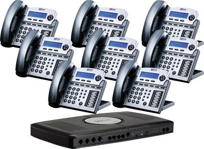Xblue® X16 Self-Install Digital Telephone System Bundle, 8-Pack, Titanium