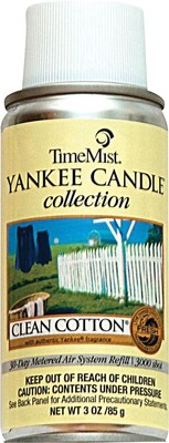 TimeMist  Yankee Candle  Micro 3000 Air Freshener Refill; Clean Cotton, 3 oz. Aerosol Can