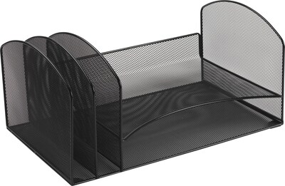 Black Wire Mesh Desk Accessory, Letter Tray Sorter