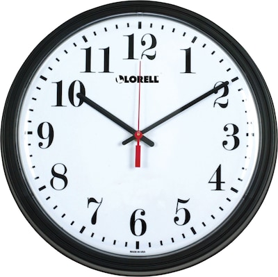 Lorell Wall Clock, Black, 13.25