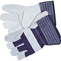 Memphis Gloves® Safety Economy Leather Palm Gloves; Large, Grey