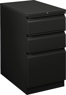 HON Flagship® Series 3 Drawer Vertical File Cabinet, Mobile, Charcoal, 22"D (H18723RS)