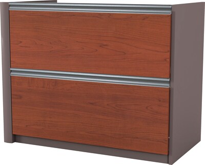 Bestar® Connexion Collection 2-Drawer Oversized Full Pedestal, Letter/Legal, Bordeaux/Slate, 34W (9362039)