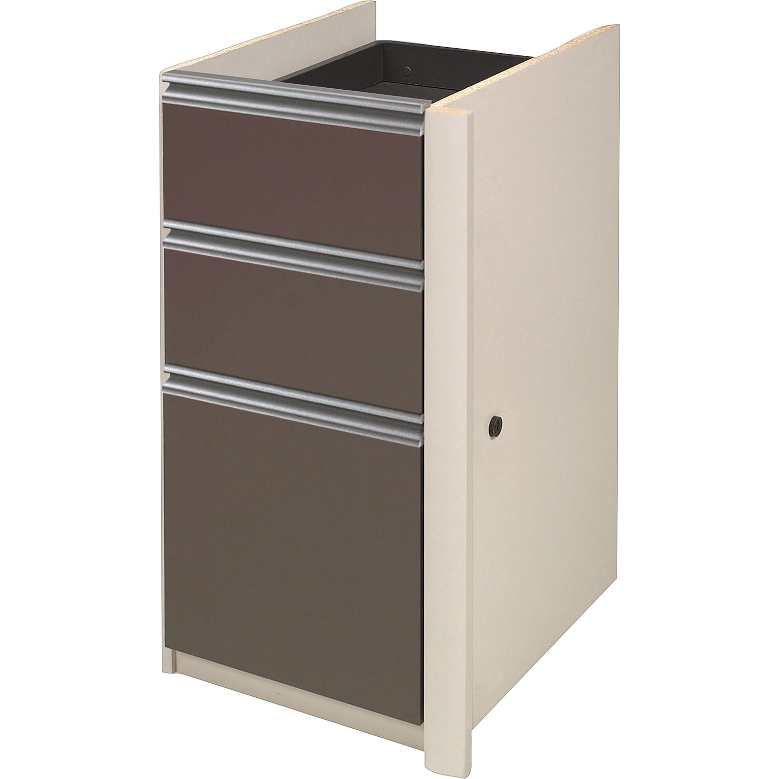 Bestar® Connexion Collection 3-Drawer Full Pedestal File Cabinet, Letter/Legal, Sandstone, 15W (9362159)