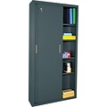 Sandusky 72H Sliding Door Steel Storage Cabinet with 5 Shelves, Charcoal (BA4S361872-02)