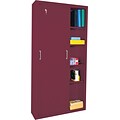 Sandusky 72H Sliding Door Steel Storage Cabinet with 5 Shelves, Burgundy (BA4S 361872-03)