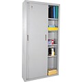 Sandusky 72H Sliding Door Steel Storage Cabinet with 5 Shelves, Dove Grey (BA4S 361872-05)