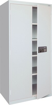 Sandusky 72"H Keyless Electronic Lock Steel Storage Cabinet with 5 Shelves, Dove Grey (EA4E361872-05)