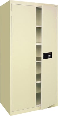 Sandusky 72H Keyless Electronic Lock Steel Storage Cabinet with 5 Shelves, Putty (EA4E361872-07)