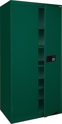 Sandusky 72H Keyless Electronic Lock Steel Storage Cabinet with 5 Shelves, Forest Green (EA4E361872-08)